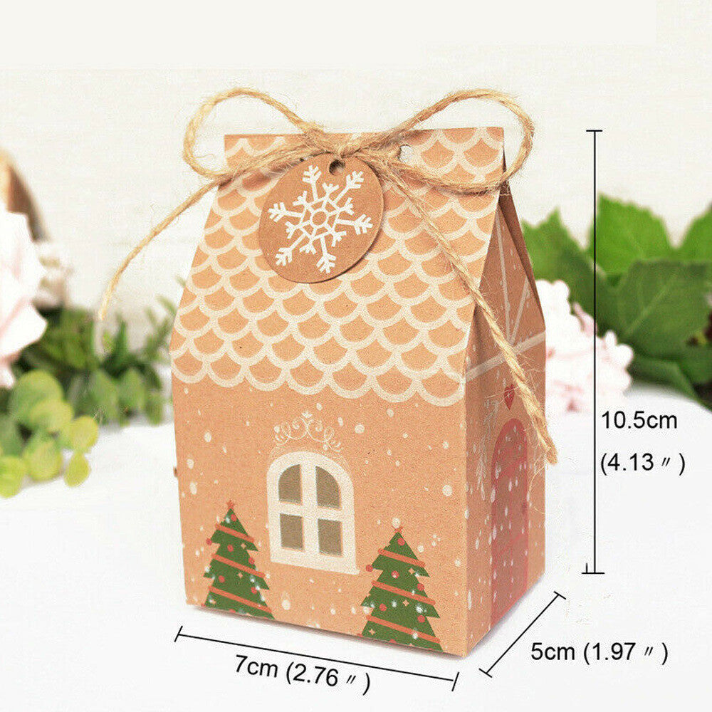 24Pcs Christmas Candy Gift Bags Xmas Cookie Packaging Party Boxes Sweets Box UK