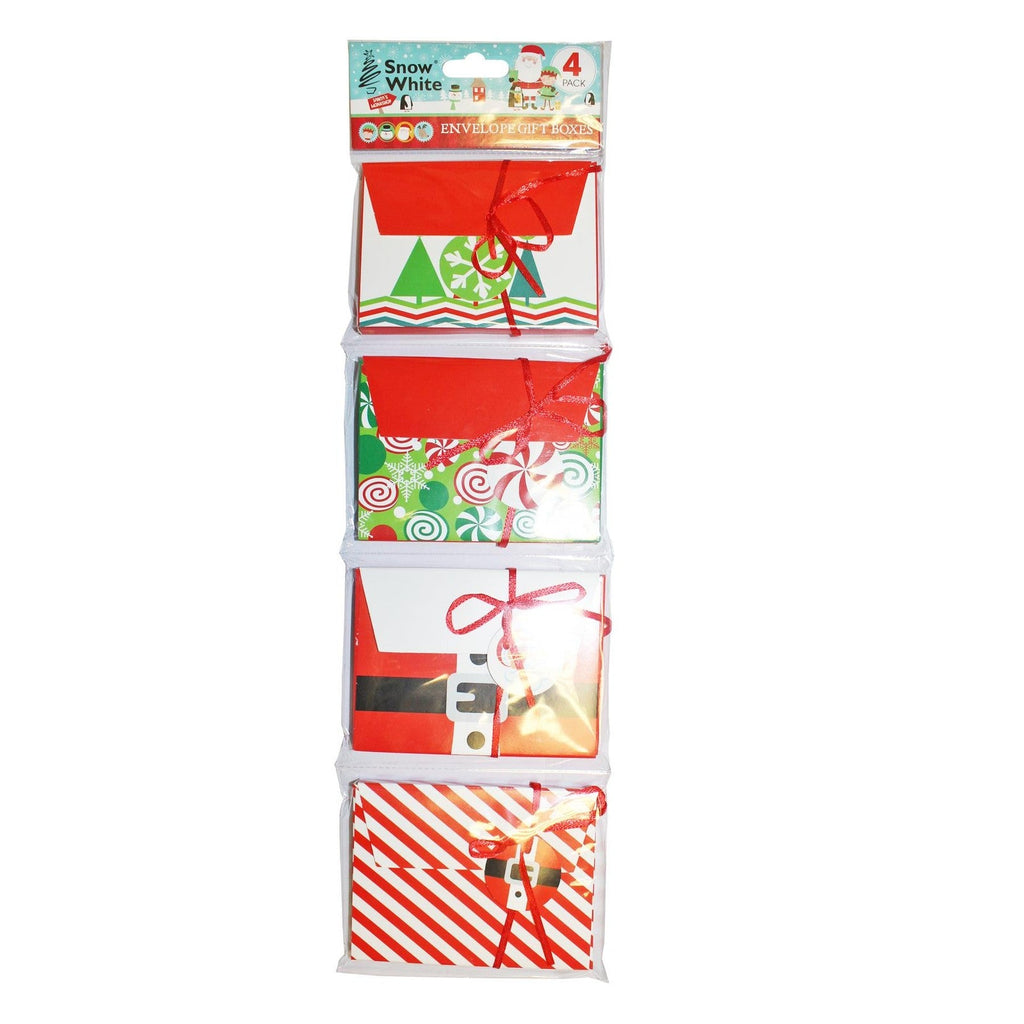 Christmas Gift Box Money Voucher Envelope Pack of 4 - A