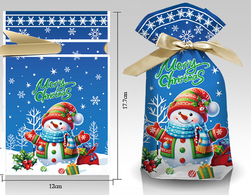 50PCS Drawstring Christmas Gift Bags Perfect for Party Treats Present Packaging