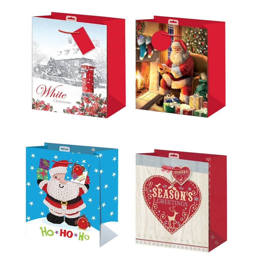 2 Pack Christmas Small Gift Bag 26.5Cm X 21.5Cm X 10Cm - Choose Design