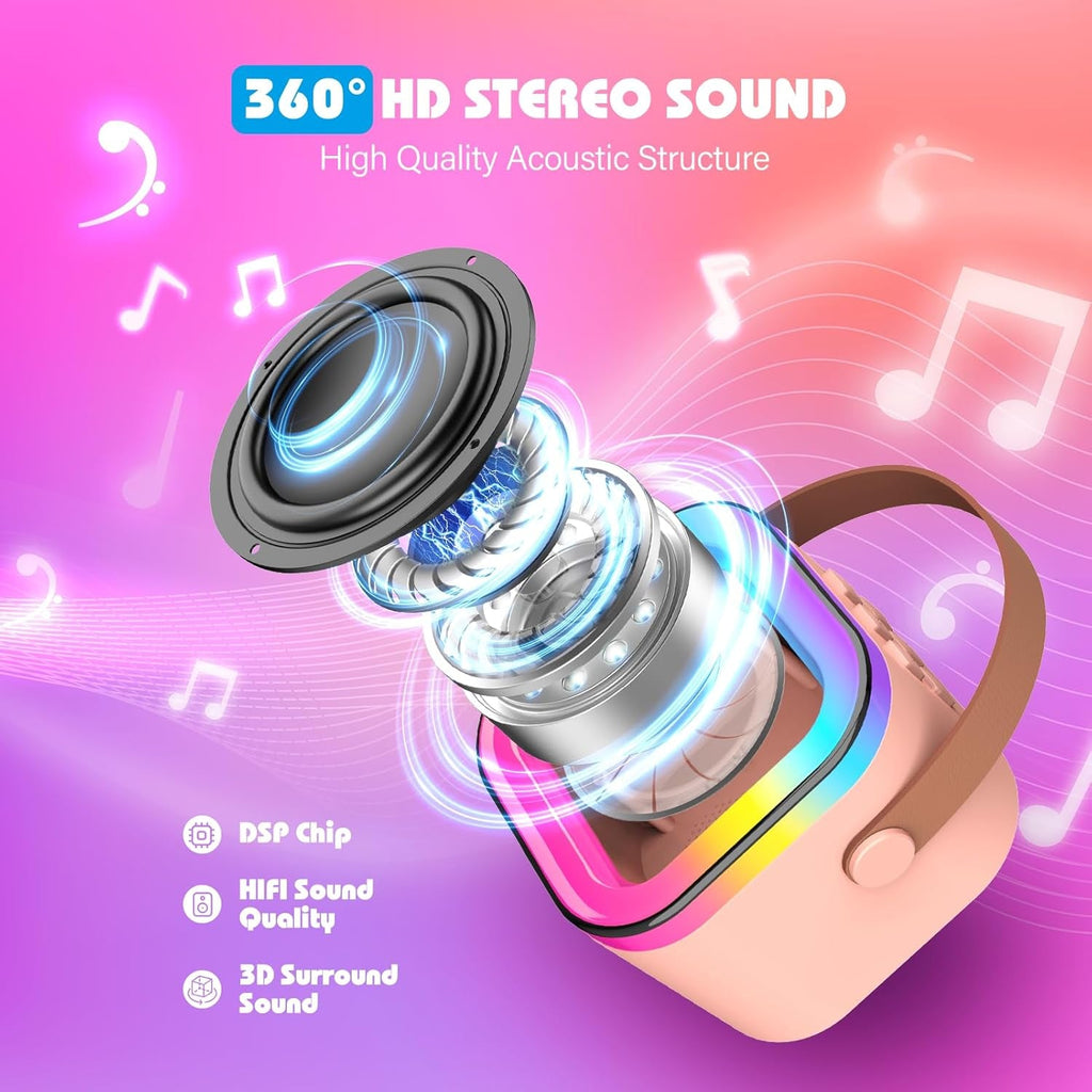 Karaoke Machine 2 Microphones, Birthday Gifts for Girls Toys Age 3-15 Year Old Girls Gifts Kids Microphone Toys for 3-12 Year Old Girls Birthday Early Teenage Girls Gifts