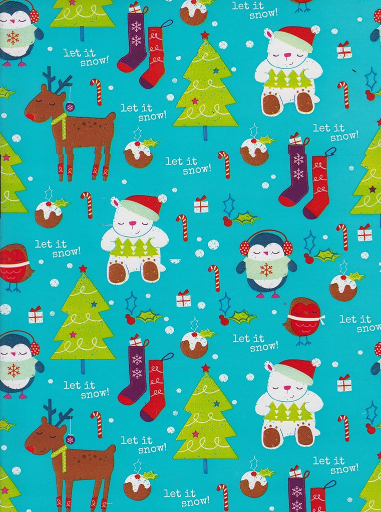 Christmas Wrapping Paper 3 Rolls X 20M Presents Gift Wrap Xmas Party - 60 Metres Total