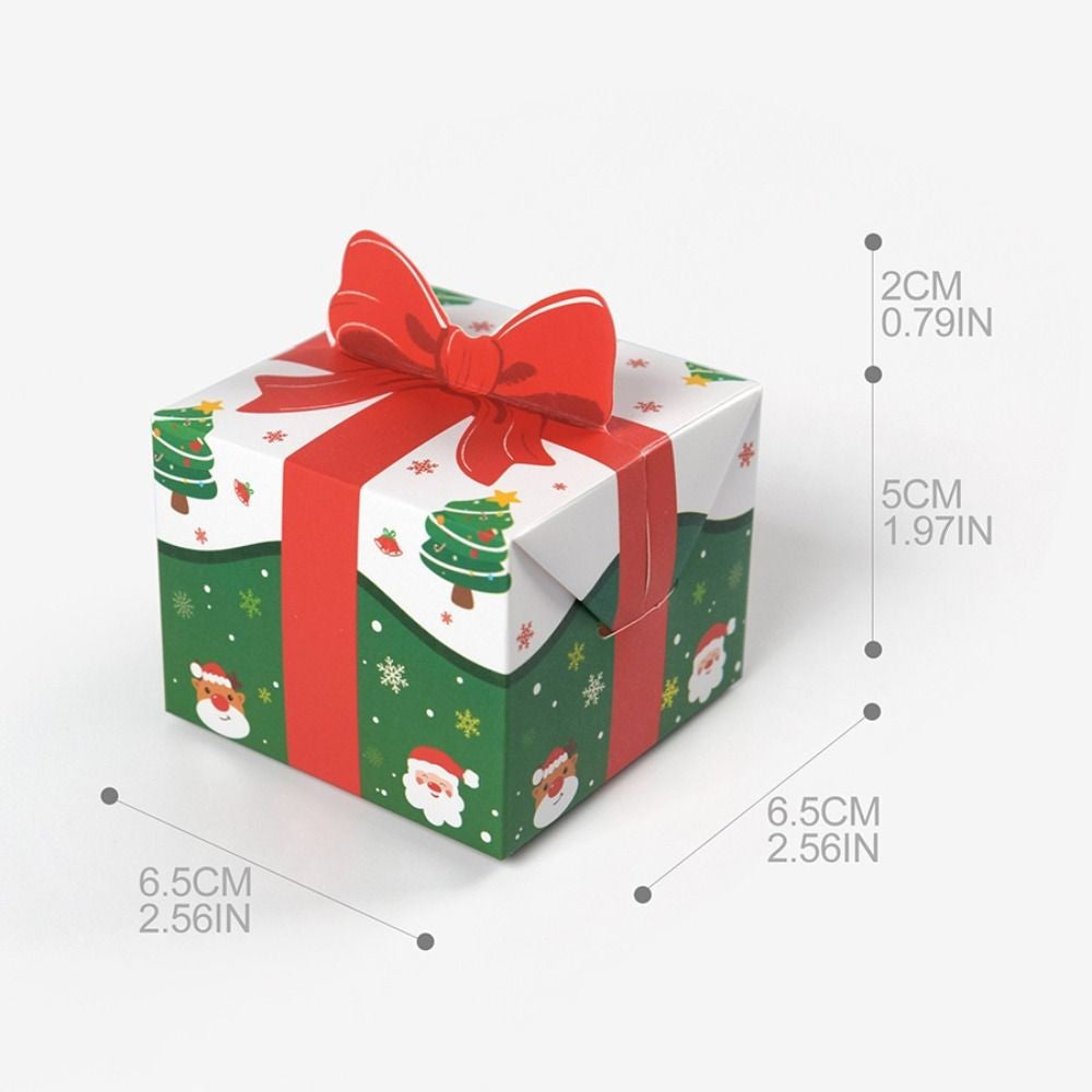 10Pcs 3D Bowknot Mini Christmas Packaging Box Xmas Supplies Gift Packaging