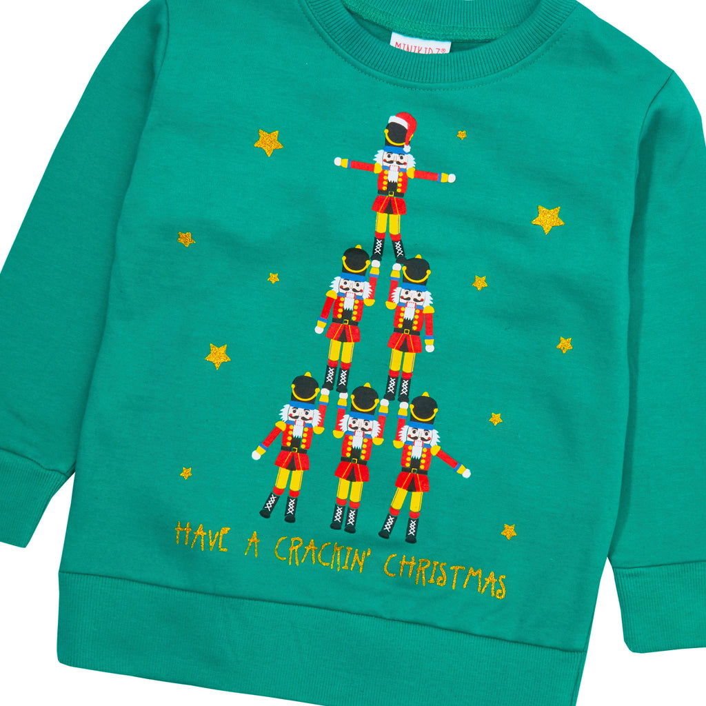 Childrens Kids Boys Girls Christmas Xmas Jumper Sweatshirt Sweater Glitter Warm